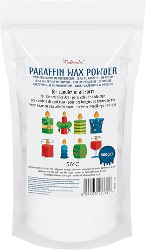 Materialix Polvo de Cera de Parafina para Velas, Varios Tamaños (500 g)