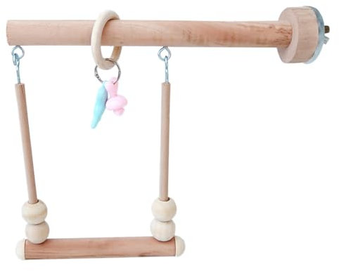 Perroquet Balançoire naturelle à suspendre - Jouet à mâcher en bois - Jouet pour oiseaux - Accessoire de cage pour perruches, perroquets, cacatoès, perruches