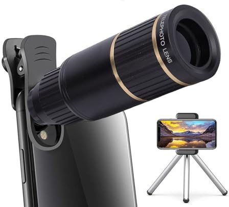 Garsent Telefonkameralinssats, Innehåller 22X Teleobjektiv, 198 Fisheye-objektiv, 0,63X Vidvinkelobjektiv, 15X Makroobjektiv, Klämma och Ministativ för IOS- och Android-telefoner