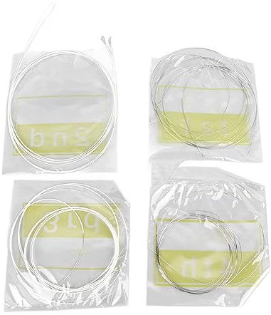 Fafeicy Mandolinsträngsset Silverpläterad Kopparlegering för Alla Mandolintyper 8st Kit med Ideal Spänning och Klar Klang för Nybörjare och Proffs