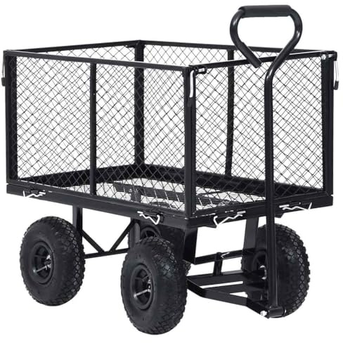 Sophrelle Carrello a Mano da Giardino Nero 350 kg Nero,92582