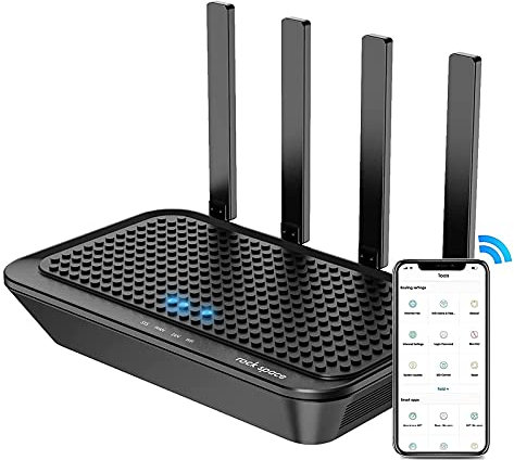 Router WiFi - AC2100 Enrutador Inalámbrico Gigabit de Banda Dual (2.4 GHz a 300 Mbps y 5 GHz a 1733 Mbps), Conexión rápida WPS, WiFi MU-MIMO, 4xGigabit LAN Ports /1xWAN Port, Tecnología Beamforming