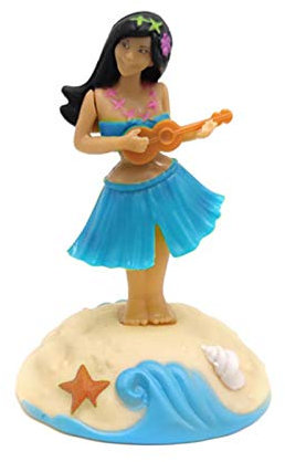 qianele Dashboard hula girl bobble head Solar Powered hawaiian hula shaking head dancing toy Figure doll for car interior Decorations ornament Style