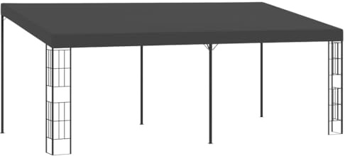 vidaXL Wand Pavillon, Anbaupavillon mit wetterbeständigem Baldachin, Sonnenschutz mit Stahlrahmen, Pergola Gartenpavillon, 3x6 m Anthrazit Stoff