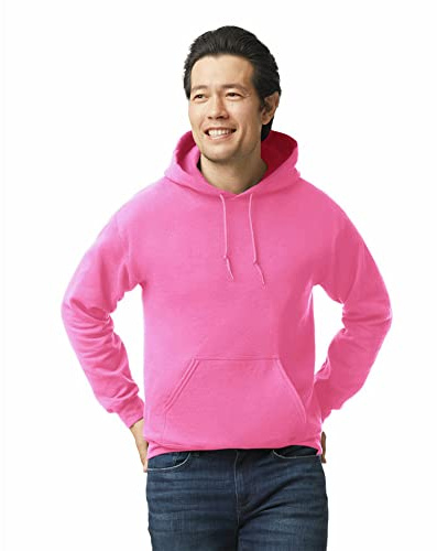 Gildan Adult Fleece Hoodie Sweatshirt, Style G18500, Multipack, Safety Pink (1-Pack), X-Large