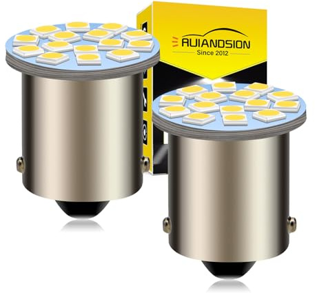 Ruiandsion 2 lampadine a LED da 6 V 1156 bianche 1141 1003 3014 BA15S 5050 12SMD di ricambio per luci di retromarcia, indicatori di direzione posteriori, non polarità