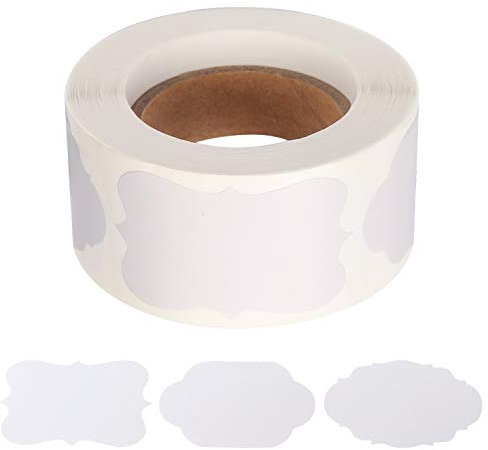 300 Stücke Kraft Etiketten Aufkleber, Selbstklebend Geschenksticker Kraft Backaufkleber Handgemacht Geschenk Dekor Sticker für Flasche Handwerk Büro Geschenkverpackung(weiß)