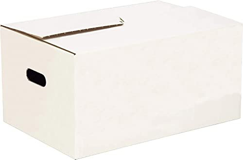 Bücherkartons Professionell Blanco - 10 Stück - 35 Liter - Entfaltet sich Automatisch - Selbstschließend - Bücherboxen - Doppelte Wellpappe - Umzugskartons