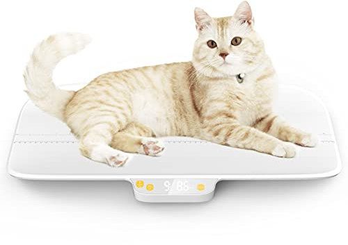 Digitale Tierwaage, Babywaage, Präzision 0,08 oz/2g, max. 30 kg/66 lbs, Auto-Hold, integriertes Design ohne Demontage, geeignet für Katzen, kleine Hunderassen, Säuglinge und Kleinkinder