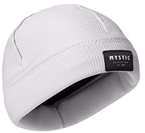 Mystic Watersports - Surf Kitesurf & Windsurfing 2mm Neoprene Wetsuit Beanie Hat - Off White - Flatlock Stitching