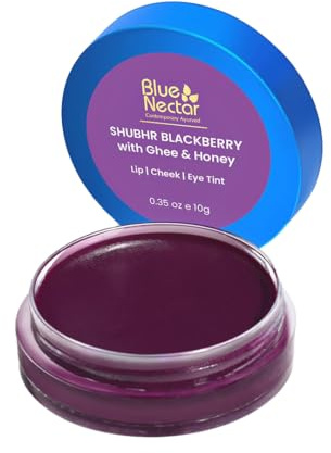 Blue Nectar Lip, Cheek & Eye Tint | with Nourishing Ghee, Shea Butter & Blackberry | Lip Stain with multiple flavors (10g)