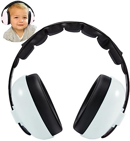 GUKOY Casque Antibruit pour Bébé, Protection Auditive pour les Enfants de 0 à 3 Ans, Blanc