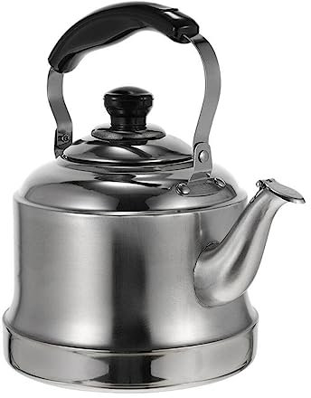 Luxshiny Teekessel Herd- – 3-Liter-Edelstahl-Heißwasserkessel mit Pfeife, mit Filter, ergonomischer Griff, Camping- , für den Innen- und Außenbereich