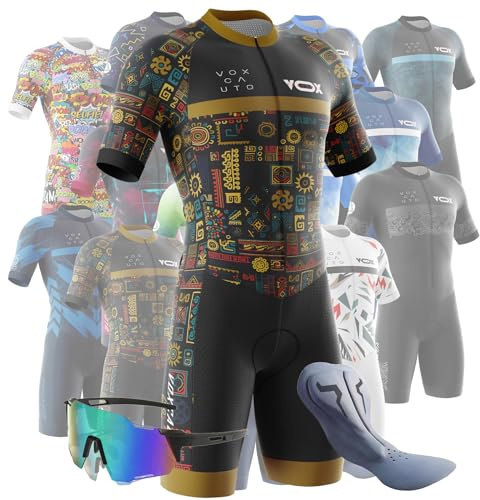 Combinaison de Cyclisme pour Homme -Triathlon Tri Costume - Respirante, à séchage Rapide - Combinaison de Triathlon à Manches Courtes pour entraînement à vélo