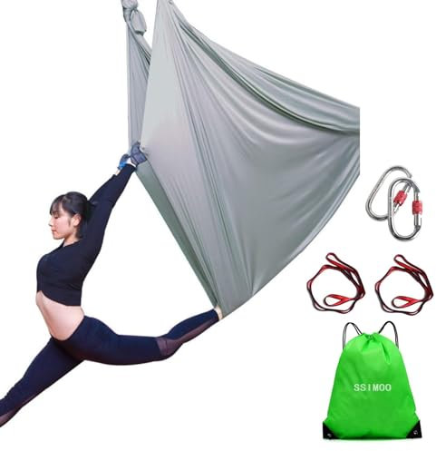 LYXLBX Aerial Yogatuch, Schaukeltuch, Yoga-Schaukel, Yoga Vertikaltuch,Yogatuch Zum Aufhängen, Therapieschaukel, Schaukeltuch, Yogagurt Schaukel, Yogatücher, Yoga Set für Erwachsene Indoor(5X2.8M)