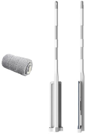 Plattmopp för Stor Yta, Platt Mopp i Mikrofiber Återanvändbar Tvättbar Moppdynor Golvrengöringsverktyg Mikrofibermopp med Långa Handtag för Hemmet (36 Tallrik Set med 1 trasa)