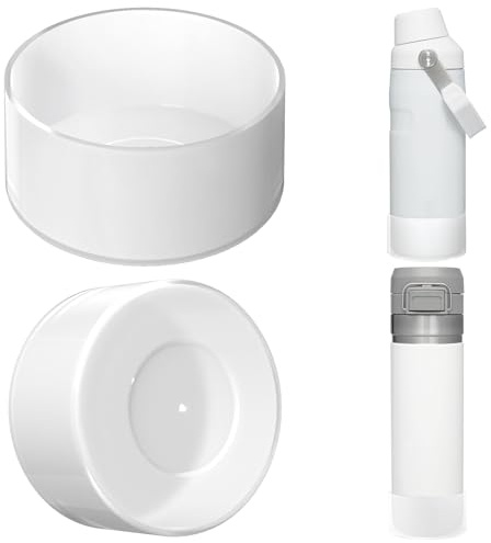 Linkidea - Pack de 2 Fundas para Botellas de Agua compatibles con Stanley Quick Flip GO de 24 oz y IceFlow Fast Flow de 16 oz. Protector de Silicona para la Parte Inferior de la Botella