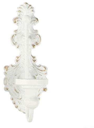 Funktioneller Wandkerzenhalter im Vintage-Stil, aus Gusseisen, perfekt für Zuhause (weiß)