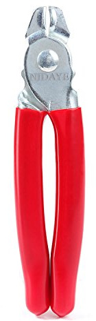 Straight Hog Ring Pliers Kit – Auto Upholstery Installation Tool for Bungee/Shock Cords/Animal Pet Cages/Bagging/Traps/Sausage Casing/Meat bags/Fencing/Railing by NIDAYE (Rings Not Included)