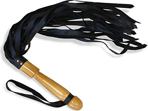 Peitsche CATS CAT-O-NINE Riemenpeitsche mit 20 Striemen Lederpeitsche in Premium Ausführung mit Holzgriff