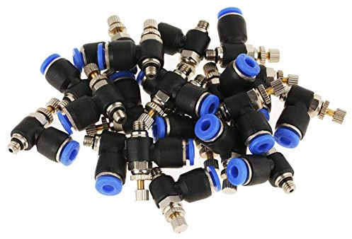 Pneumatisk luftflödesregulator med snabbkopplingar, installation utan verktyg tryckmotstånd 360 graders rotation tryckregulator 4mm SL4-M5 20 delar för pneumatik och vattenslangar