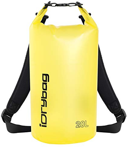 IDRYBAG Clear Dry Bag Waterproof 2L/5L/10L/15L/20L, Small Waterproof Bag for Kayaking, Floating Dry Sack Waterproof for Camping Travel