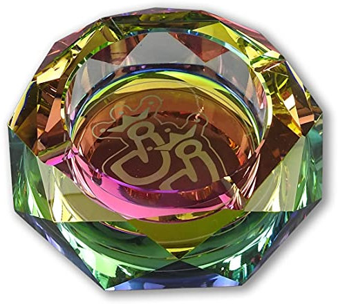Aschenbecher Glas - Regenbogen Glasaschenbecher Ø15cm - Bricht das Licht in Spektralfarben