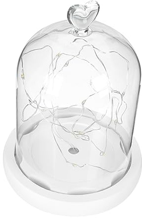 ARTIBETTER 1pc Cover Glass Cover with Base Cake Container Bell Cloche Display Case Firefly Moon Lights Decor Dessert Candle