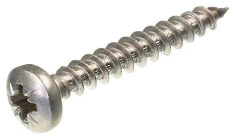 SECCARO Viti per truciolato a testa semicircolare 5 x 35 mm, in acciaio inox V2A VA A2, viti per legno con filettatura completa, Phillips a croce/PZ, 200 pezzi