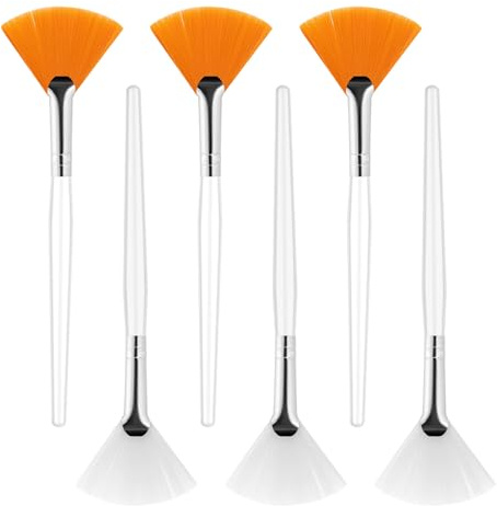 6 Pcs Fan Brushes Esthetician Soft Face Mask Brush Facial Brush Flat Head Fan Brush Face Mask Brush Applicator Mask Brushes for Facials Mud Cream Peel Mask Makeup Women Girls