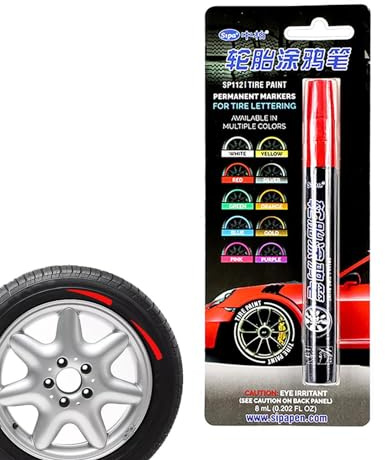 Pennarello impermeabile per pneumatici, penna per vernice per pneumatici, penna per decorazione pneumatici, penna per vernice per pneumatici auto, penna per marcatura auto sicura e insapore