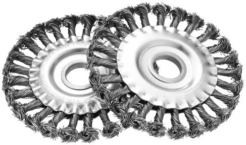 Set di 2 Spazzole Metalliche per Smerigliatrice Angolare e Manuale, Spazzole Rotonde per Trapano, 125 mm x 22 mm Spazzola in Acciaio Spazzola Metallica per Smerigliatrice Angolare