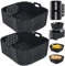 BYKITCHEN Air Fryer Silicone Liner for Ninja Double Stack 7.6L SL300UK, Perforated Air Fryer Liners Reusable, Air Fryer Accessories for Ninja Double Stack Dual Drawer Airfryer (2 PCS)