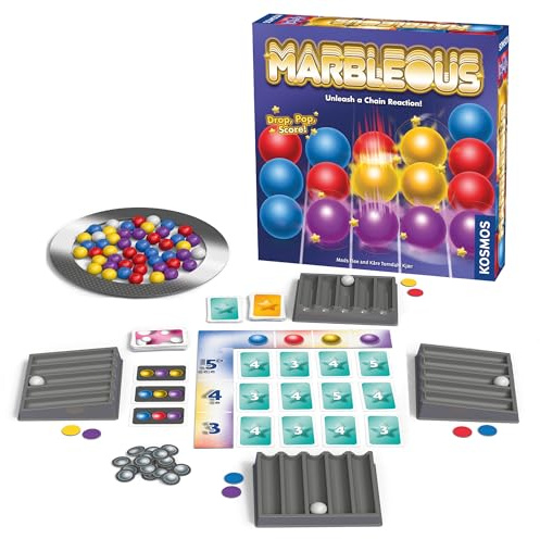 Thames & Kosmos Marbleous Board Game | Colourful Marble Strategy Challenge for Kids & Adults | 30-Minute Playtime | Ages 8+ | 1–4 Players | Dexterity Puzzle Game | Family Game Night