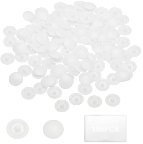 JEYORZY 150 Stück Schrauben Abdeckungen, Dekorative Kappen für Kreuzschlitzschrauben (12mm), Abdeckkappen für Schrauben, Wasserdicht und Korrosionsschutz für 7-8mm Möbelschrauben (Weiß-100Stücke)
