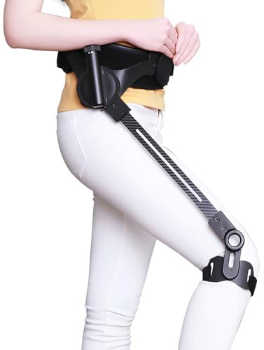 SHENGSHIYU Ausilio per la Deambulazione per Anziani,3 Livelli Regolabili,Tecnologia Pendolo Senza batterie,Fibra Carbonio (1,05kg),per Mobilità ridotta,Rightleg-S