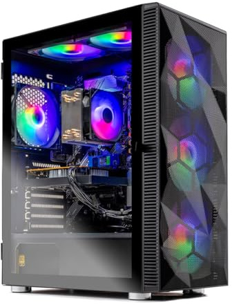 Skytech Gaming Storm Gaming PC, AMD Ryzen 5 5500 3.6GHz, NVIDIA RTX 5050 8GB, 1TB NVMe SSD, 32GB DDR4 RAM 3200, 650W Gold PSU, Wi-Fi, Win 11, Desktop