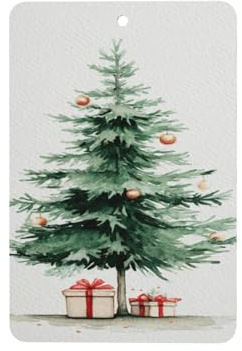Lot de 4 désodorisants classiques à suspendre pour voiture, motif sapin de Noël, cartes parfumées à suspendre, pour tablettes d'aromathérapie de voiture