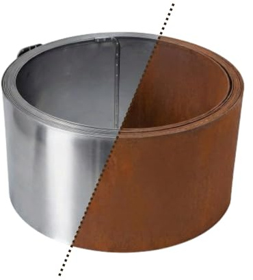 Bordure de pelouse en Acier Corten - 10 m x 15 cm - 0,5 mm | Bordure de parterre flexible pour le jardin, bande de bordure, bordure de parterre et barrière anti-racines