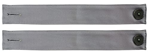 Sunnydaze 13.5-Inch Polyester Curtain Tiebacks with Resin Buttons - Holdbacks for Curtains and Drapes - 2-Pack - Gray