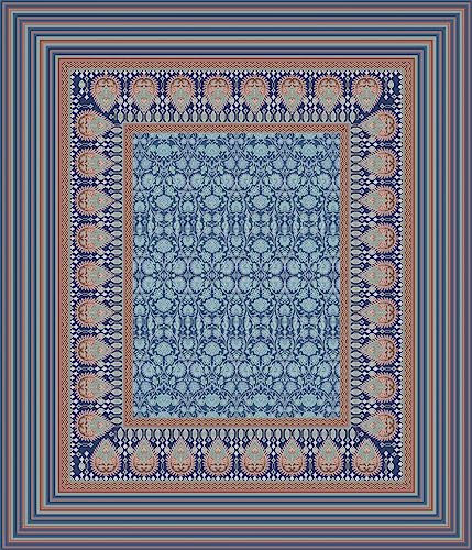 Bassetti MIRA Tischdecke - Jacquard aus 100% Baumwolle in der Farbe Blau B1, Maße: 140x170 cm - 9326075