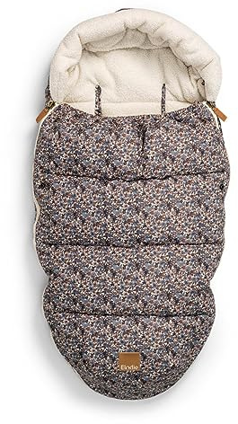 Elodie Details Saco para Silla de Paseo Universal de Invierno, Saco de Dormir para Carrito de Bebé con Forro Polar, Saco para Capazo de Cochecito Impermeable, Cortaviento - Jardín Azul