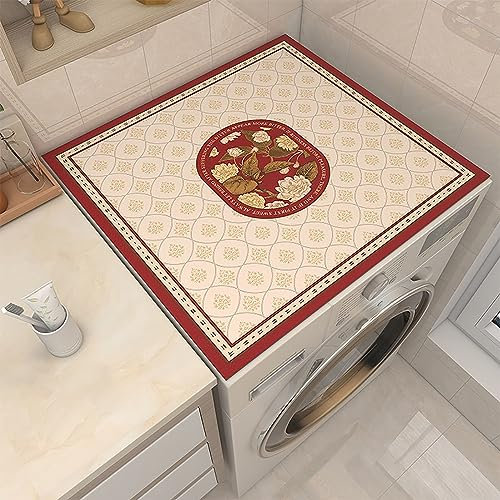 Sonderpie Couvre Lave Linge,Housse Machine à Laver Top,Dessus De Machine à Laver Anti-PoussièRe,AntidéRapant,Doux Cuir,SèChe Rapide,Four à Micro-Ondes Domestique,Coussin De RéFrigéRateur