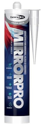 Bond It Mirror Pro Glass Ceramic Adhesive Glue Grade EU3 White Silicone Sealant Professional 300ml Mirrors Glass Ceramic