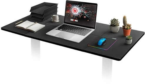 Duronic TT160 BK bordsskiva | Individuellt anpassad bordsskiva med mått 160 x 60 x 1,9 cm | Idealisk för höj- och sänkbar arbetsplats | Höj- och sänkbara ben säljs separat