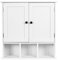 Leomark Weiß universeller Schrank - Serie Meghan - mit 3 Fächern, Badschrank mit schwarzen Griffen, provenzalischer Stil, 55,5 x 12,5 x 58 (H) cm, Wandmontage