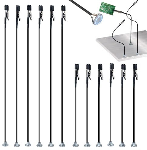 YYTECH Lot de 12 supports magnétiques pour soudure à la main - Troisième main - Avec pied magnétique - Support flexible en col de cygne - Pour travaux de soudure