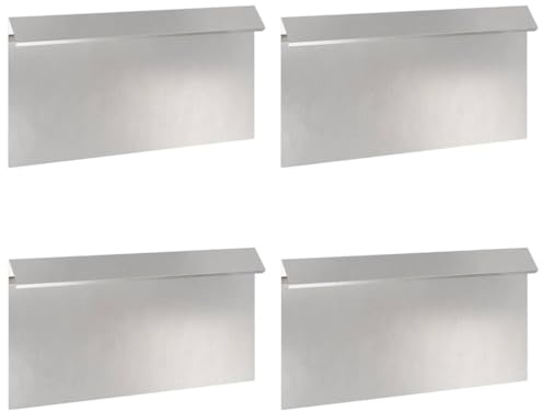 vidaXL Snail Fence 4 pcs Silver 50 x 3.5 x 25 cm Stainless Steel, Garden and Terrace, Modern Snail Barrier, Durable Outdoor Fence Border Edge, Landscape Protection