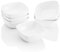 MALACASA, Serie Ramekin.Dish, 6 Pezzi di Ciotoline quadrate per aperitivo/per antipasto/per i Dolci/per Salse/per merenda, in Ceramica Bianca, Dimensione: 25.4 x 7.62 x 7.62 cm