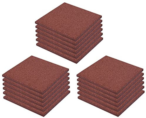 vidaXL 18x Fallschutzmatte Gummi 50x50x3 cm Rot Matte Gummimatte Spielplatz